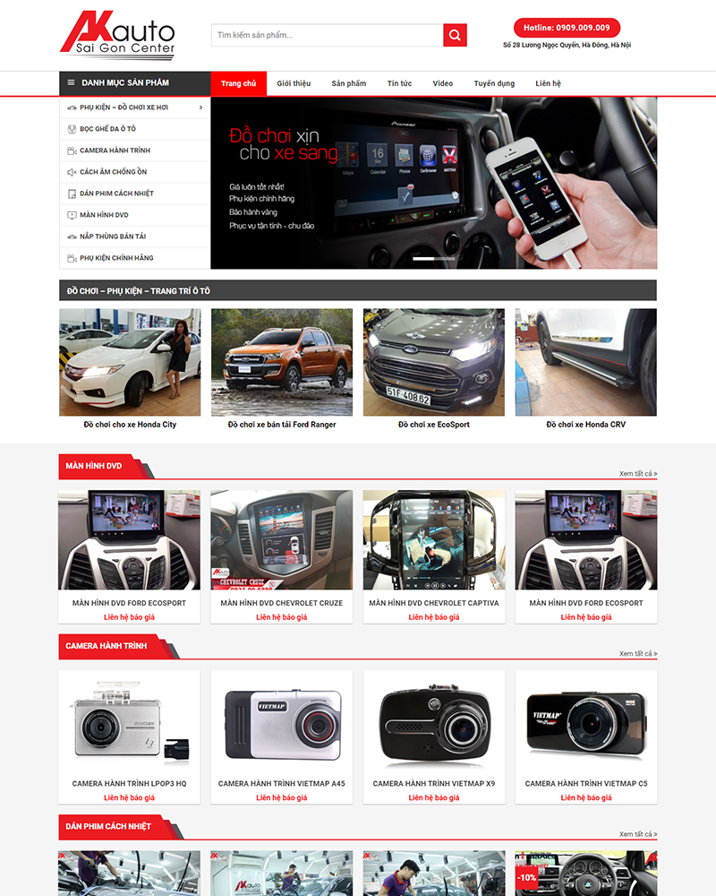 ABC VIP Chia Sẻ Miễn Phí Mẫu Code Website Bán Linh Kiện Ô Tô