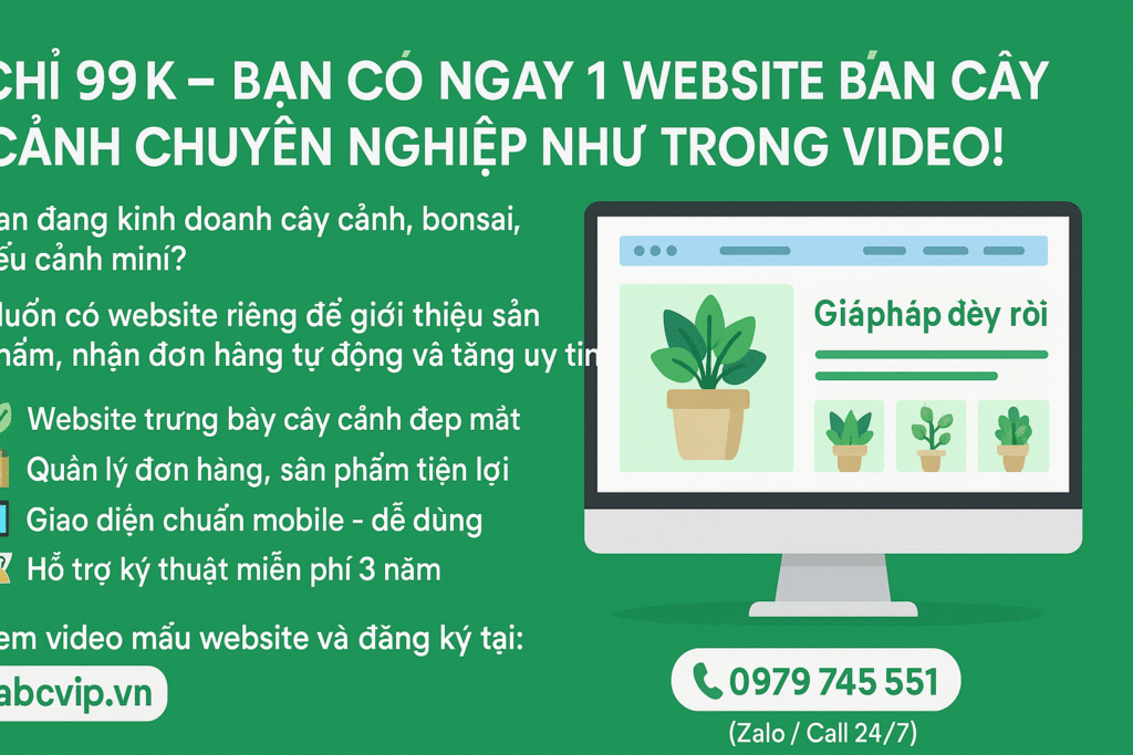 Chỉ 99K – Sở Hữu Website Bán Hàng Chuyên Nghiệp