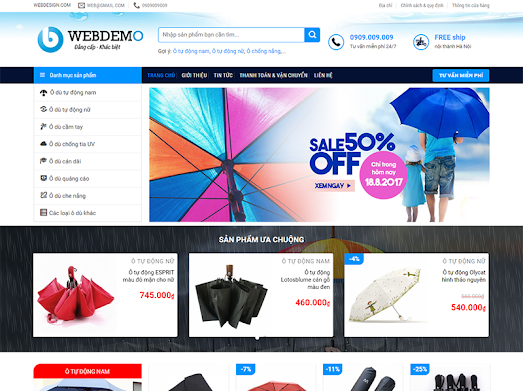 Làm Website Bán Áo Mưa Chỉ 199K